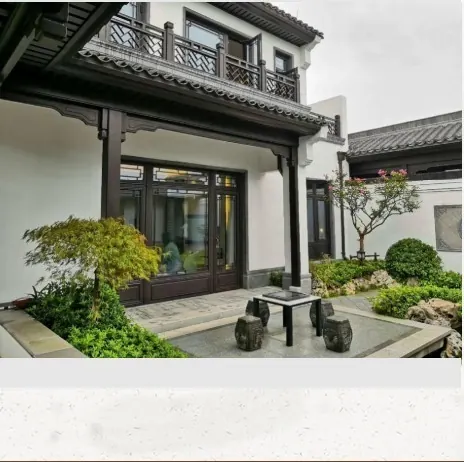 景区建筑群连廊与亭实拍
